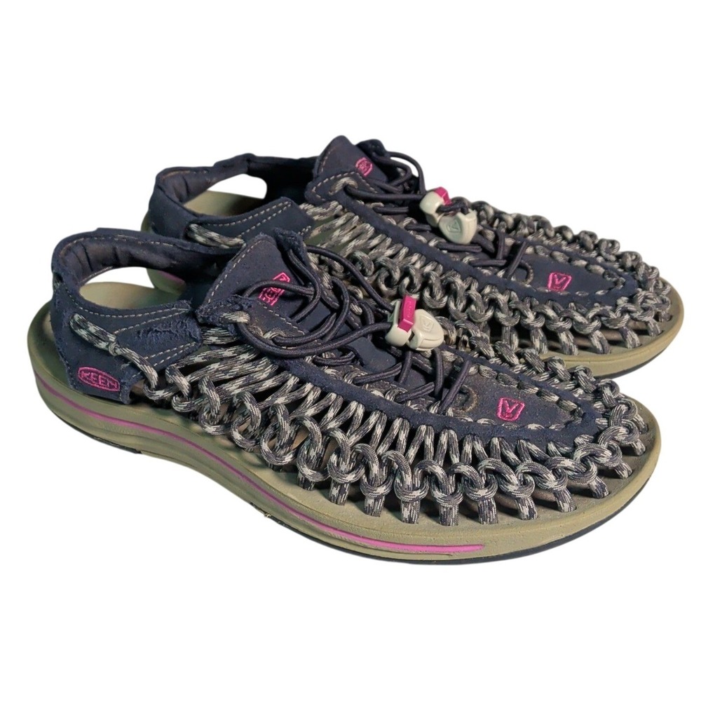 Keen Uneek Sandals Womens Size 8.5 Two Cord Slingback 1014112 Blue Gray Gorpcore